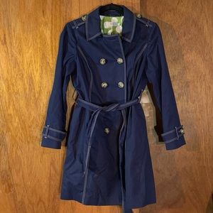 Boden Navy Blue Trench Coat Sz 6P